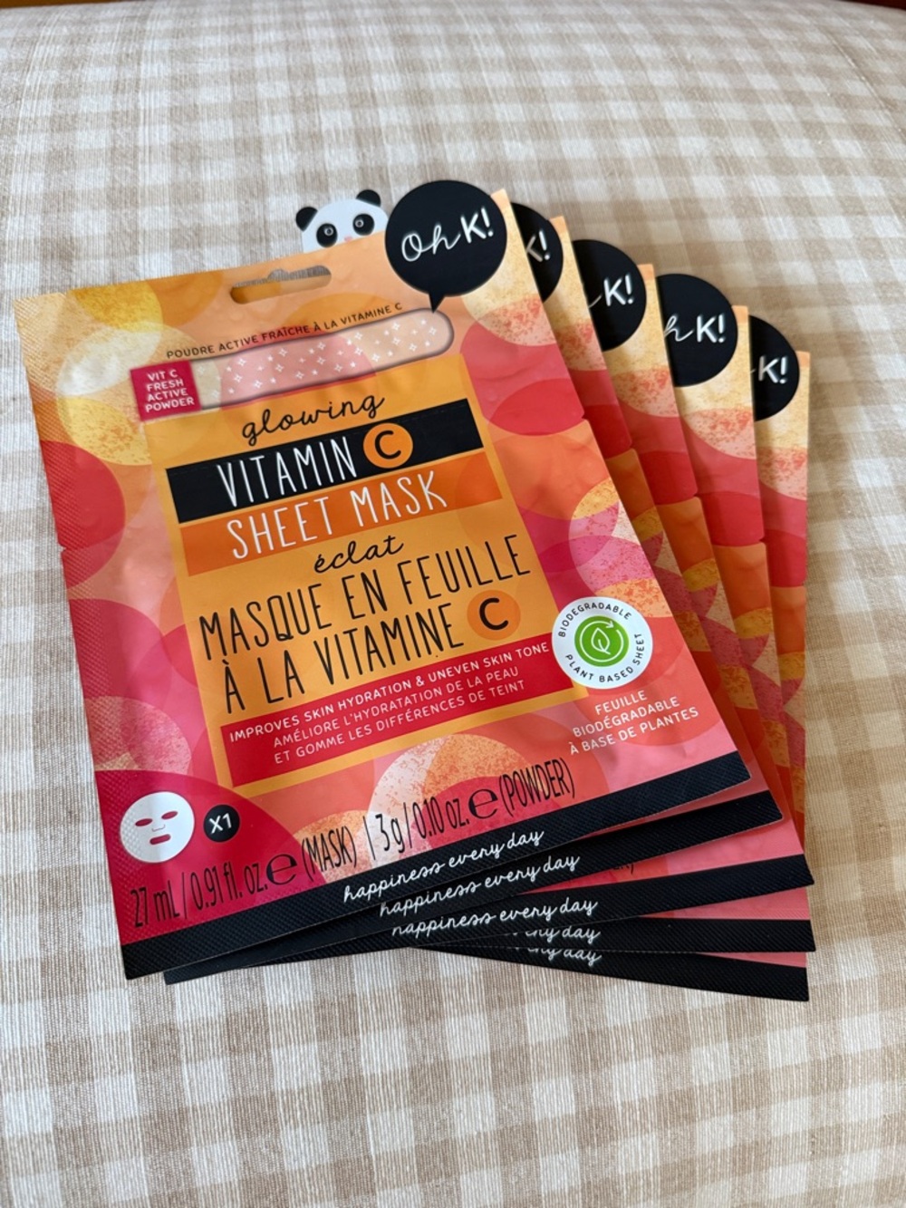 Korean Glowing Vitamin C Sheet Face Mask x 5